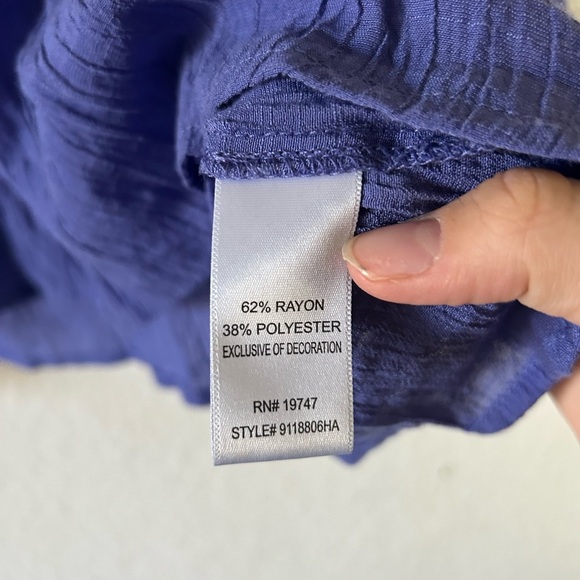 Counterparts Blue Whimsical Bell Sleeve Blouse Embroidered Medium Fairy Cottage - Picture 4 of 16